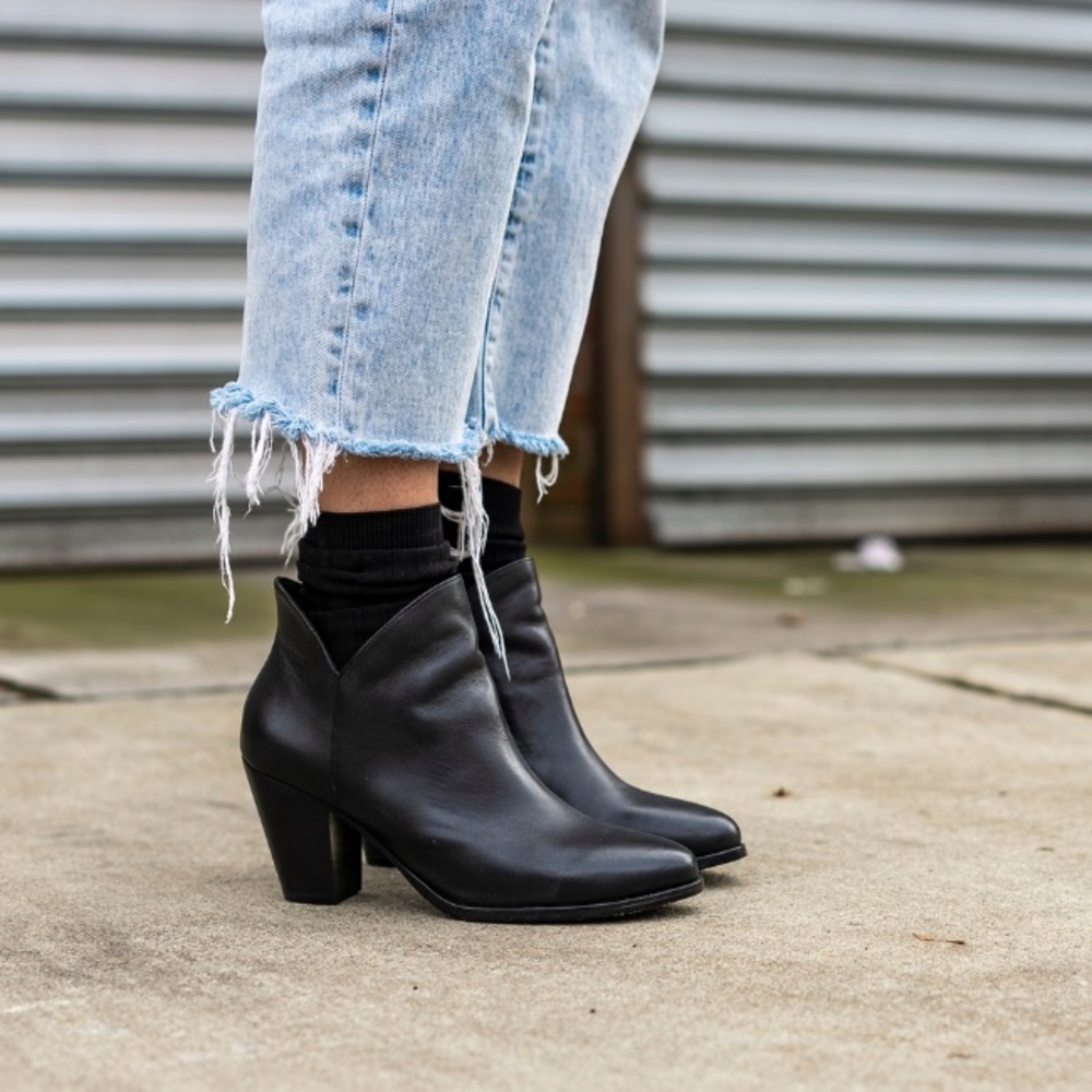 NWOT Thursday Uptown Booties, Black Leather - WORN ONCE